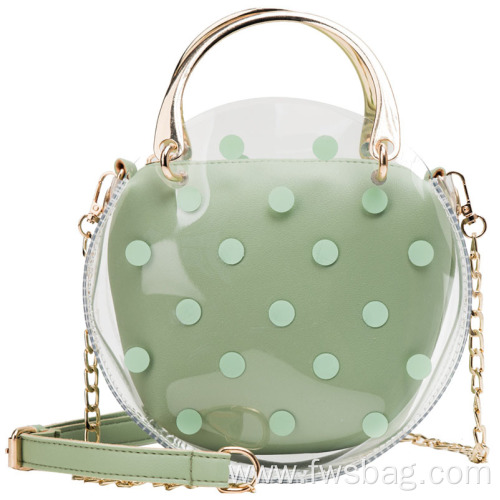 The New Summer Style Detachable Ladies PU Sling Bag Sets Dot Printing Clear PVC Handbags for Women